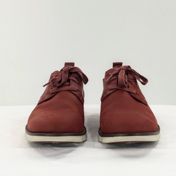 Clarks Mens Trigenic Shoe Deep Red Nubuck Oxford Sneaker Shoe Flex Sole Sz 8 - Picture 3 of 10